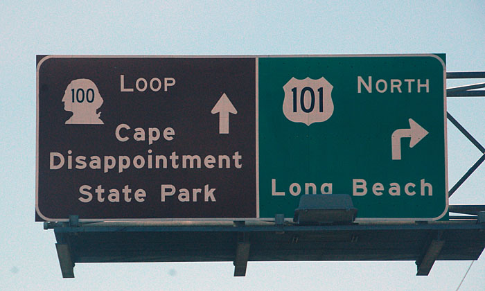 Washington - U.S. Highway 101 and State Highway 100 sign.