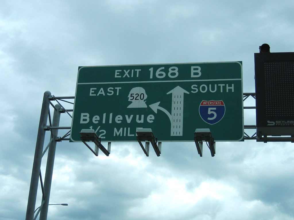 Washington - Interstate 5 and State Highway 520 sign.