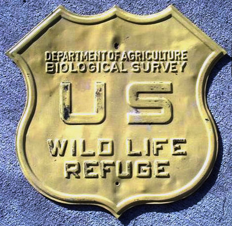 Wisconsin U. S. wildlife refuge sign.