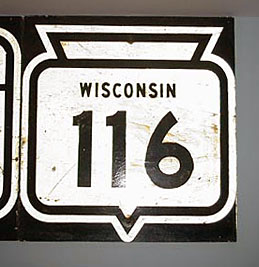 Wisconsin State Highway 116 sign.