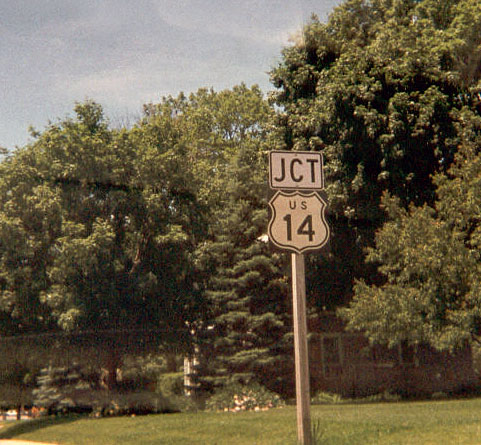 Wisconsin U. S. highway 14 sign.
