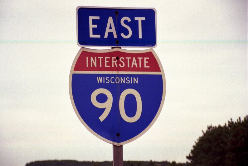 Wisconsin Interstate 90 sign.