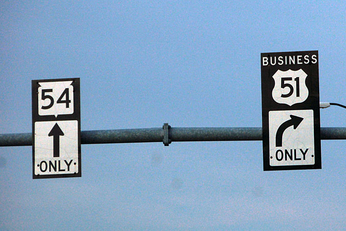 Wisconsin - State Highway 54 and U.S. Highway 51 sign.