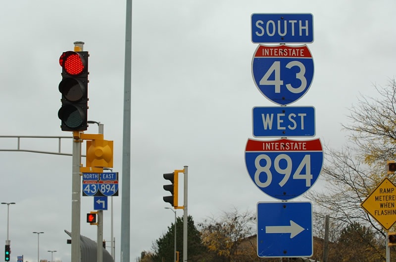 Wisconsin - Interstate 894 and Interstate 43 sign.