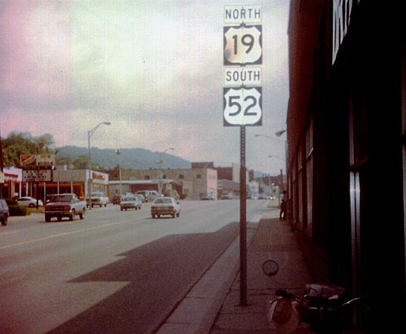 West Virginia - U.S. Highway 52 and U.S. Highway 19 sign.