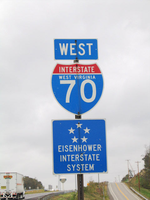 West Virginia - Interstate 70 and Eisenhower Interstate System sign.