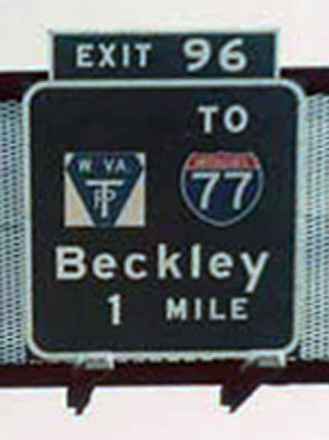 West Virginia - Interstate 77 and West Virginia Turnpike sign.