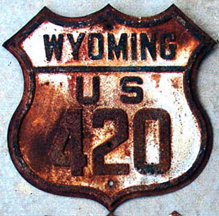 Wyoming U.S. Highway 420 sign.