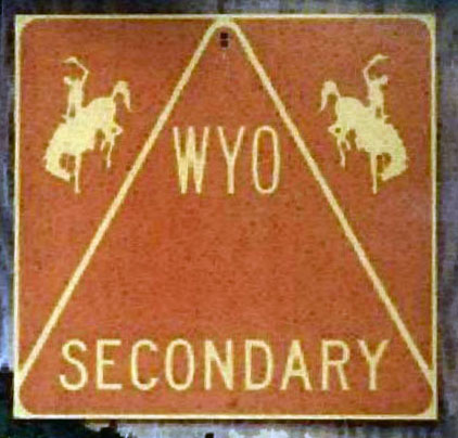 Wyoming state secondary highway marker sign.