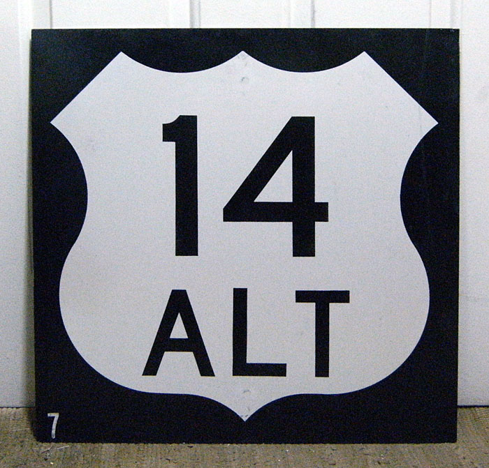 Wyoming alternate U. S. highway 14 sign.