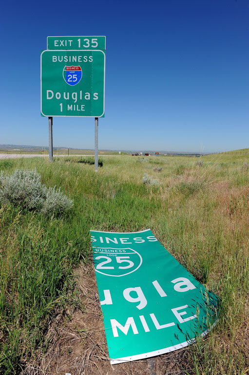 Wyoming business loop 25 sign.