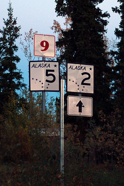 Yukon provincial highway 9 sign.