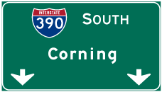 Continue south to Corning