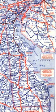 1944 Delaware Road Map