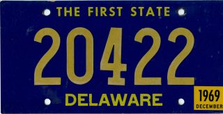 1969 Delaware License Plate