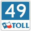 Toll Texas State Highway 49