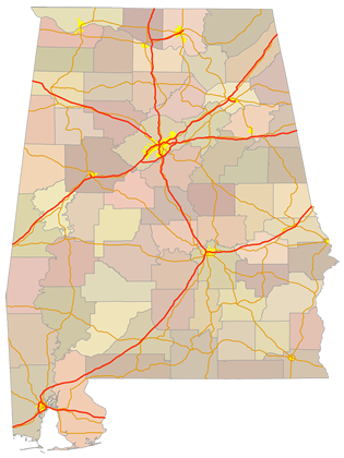 Map of Alabama