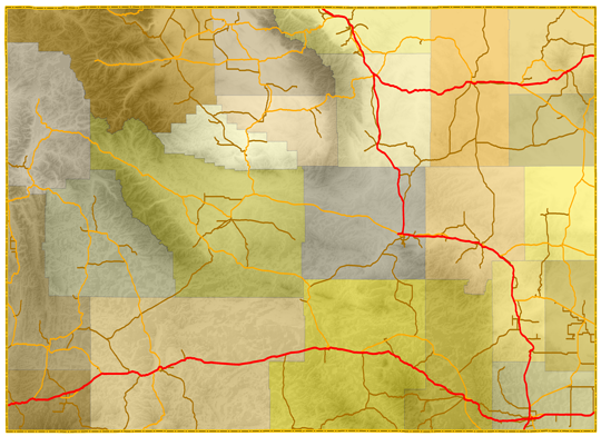 Map of Wyoming