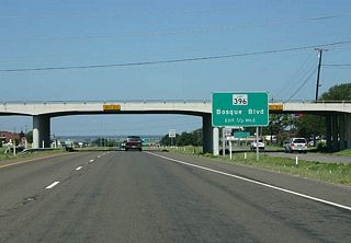 Advance signage for Loop 396 (old SH 6).