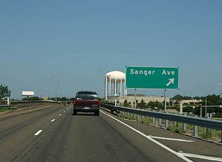 The next exit serves Sanger Ave.