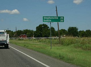 Mileage on the overlap is shown to Stephenville (US 281) and Dublin (SH 6).