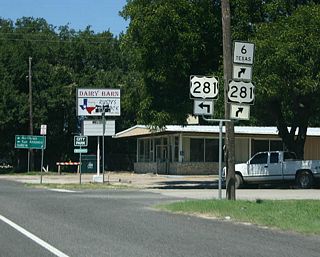 US 281 north overlapes with SH 6 north as they head north from Hico.