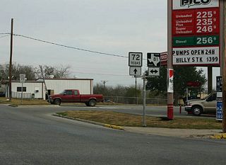 Inside Runge, SH 72 meets FM 81, which begins at Charco and travels to Hobson.