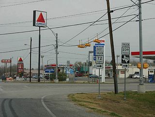 US 181 was once the primary road between San Antonio and Corpus Christi, but has since been superceded by IH 37. The truck bypass is signed to avoid the central business district.