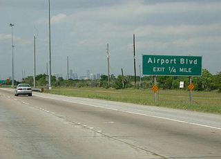 The next exit is Airport Boulevard.