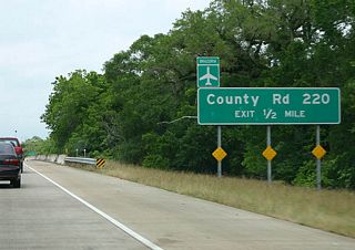 Brazoria County Route 220 (Coale Road) connects Texas 288 with Airport Way and Brazoria County Route Airport west of the expressway. Eastward the route heads to south Angleton.
