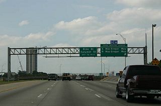 South and North MacGregor Way exit here. The next exit serves Binz Street and Calumet Street.