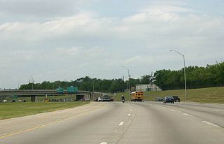 SH 288 is unusual for being completely below grade for a long distance.