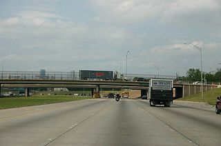 Inside Loop 610, this is a typical view of the below grade SH 288. Notice the wide median.