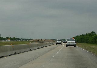 Beginning of the freeway upgrade project of Texas 288 in north Brazoria County.