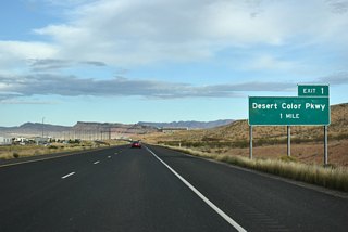 Originally named Astragalus Drive, SR 7 connects with Desert Color Parkway in one mile at a folded diamond interchange.