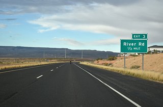 The Sage Canyon and White Sands subdivisions line Southern Parkway on the final approach to River Road at Exit 3.