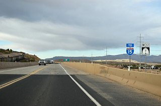 Southern Parkway crosses Fort Pearce Wash on the ensuing stretch to Desert Canyons Parkway at Exit 6
