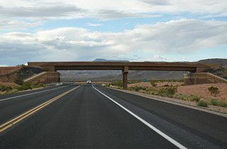 SR 7 west enters the city of St. George south of this overpass built for future development along the Southern Parkway corridor.