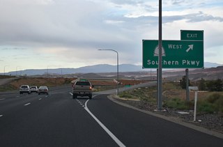 SR 7 (Southern Parkway) is a 26 mile limited-access route located generally to the east of both Washington and St. George. The west end of Southern Parkway ties into I-15 near the Arizona state line.
