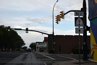 SR 9 continues west along W State Street and the Hurricane street grid.