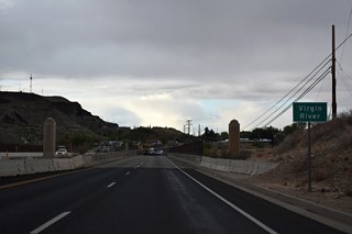 Leaving La Verkin, westbound SR 9 crosses the Virgin River on a 1937 arch bridge.