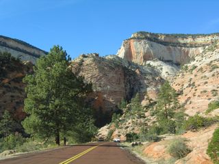 The White Cliffs rise to the south of SR 9 and parallel Clear Creek.