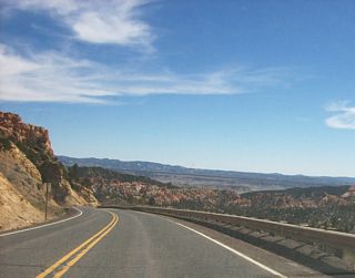 This view shows eastbound Utah 12 as it approaches Bryce Canyon National Park east of Panguitch.