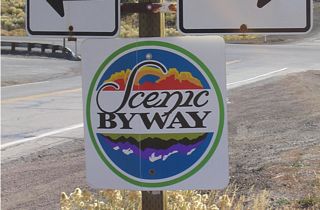 The Utah Scenic Byway shield that seems to be present on nearly every highway in Southern Utah, considering that nearly every road leads to a scenic area or park.