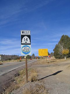 Utah 14 begins westbound from U.S. 89 in Long Valley Junction. These pictures show the first west Utah 14 shields.