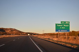 The ranch exit with Tower Road lies along I-15/U.S. 50 at Scipio Pass.