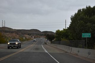 SR 17 proceeds south onto State Street ahead of La Verkin Creek.