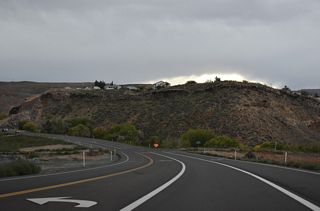 SR 17 curves east ahead of the intersection with Shangri La Lane.