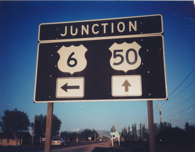 The east split of U.S. 6/50 at Delta, Utah in 1979