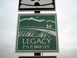 This is a close-up of the Legacy Parkway route marker.